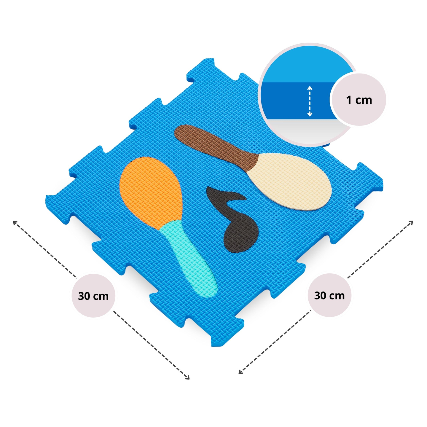 Opettavainen vaahtomuovinen palapelimatto 90 x 90 x 1cm - EVA vaahtomuovi - muotoilu: välineet