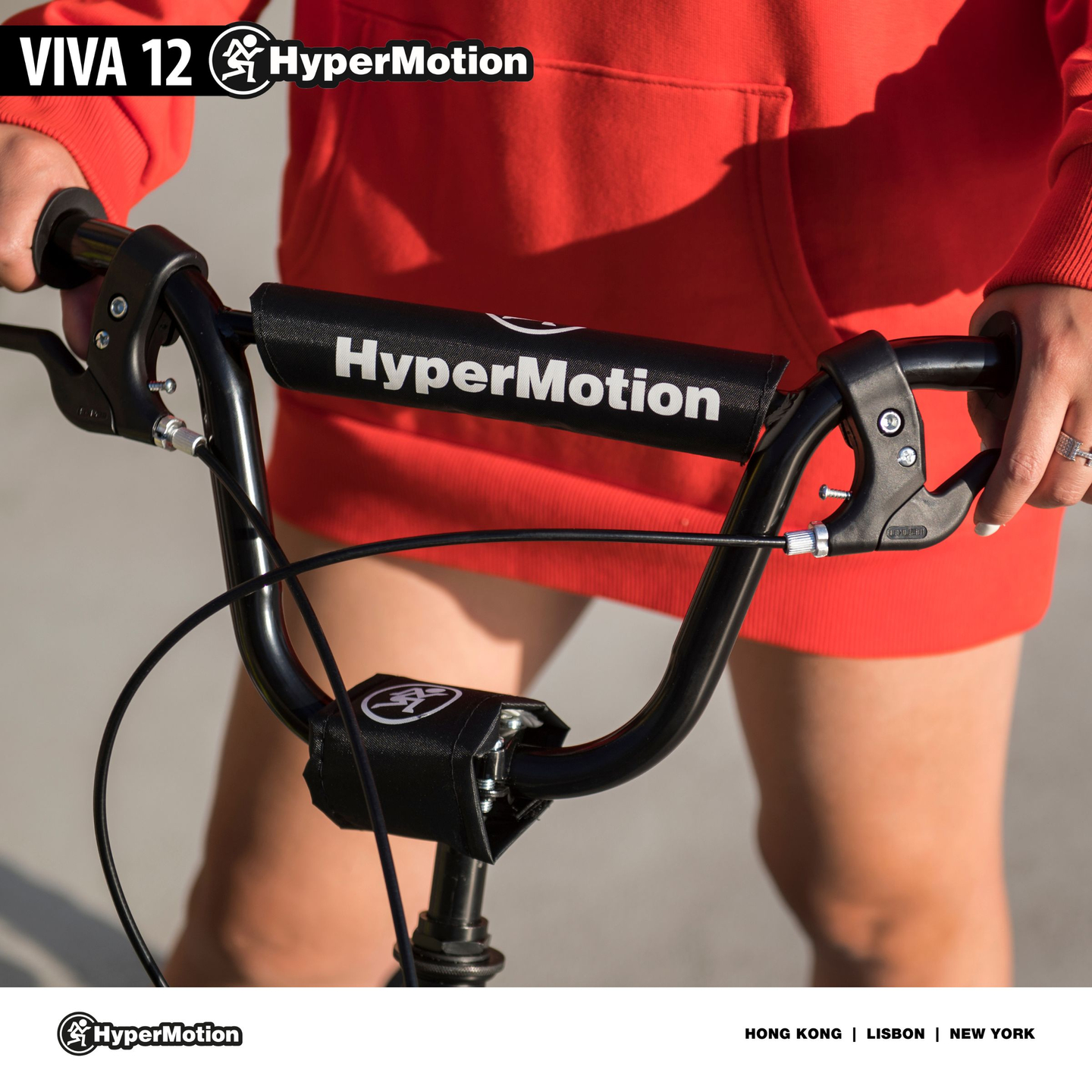 HyperMotion VIVA 12 skootteri (30cm pumpatut pyörät) - Musta