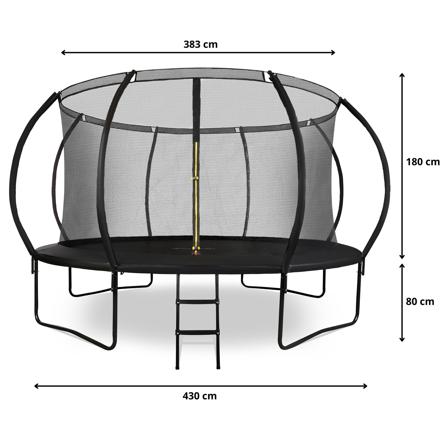 Puutarhatrampoliini XXXL lapsille HyperMotion - 430 cm 14FT - tikkailla ja sisäverkolla - kotiin ja puutarhaan - 150kg max