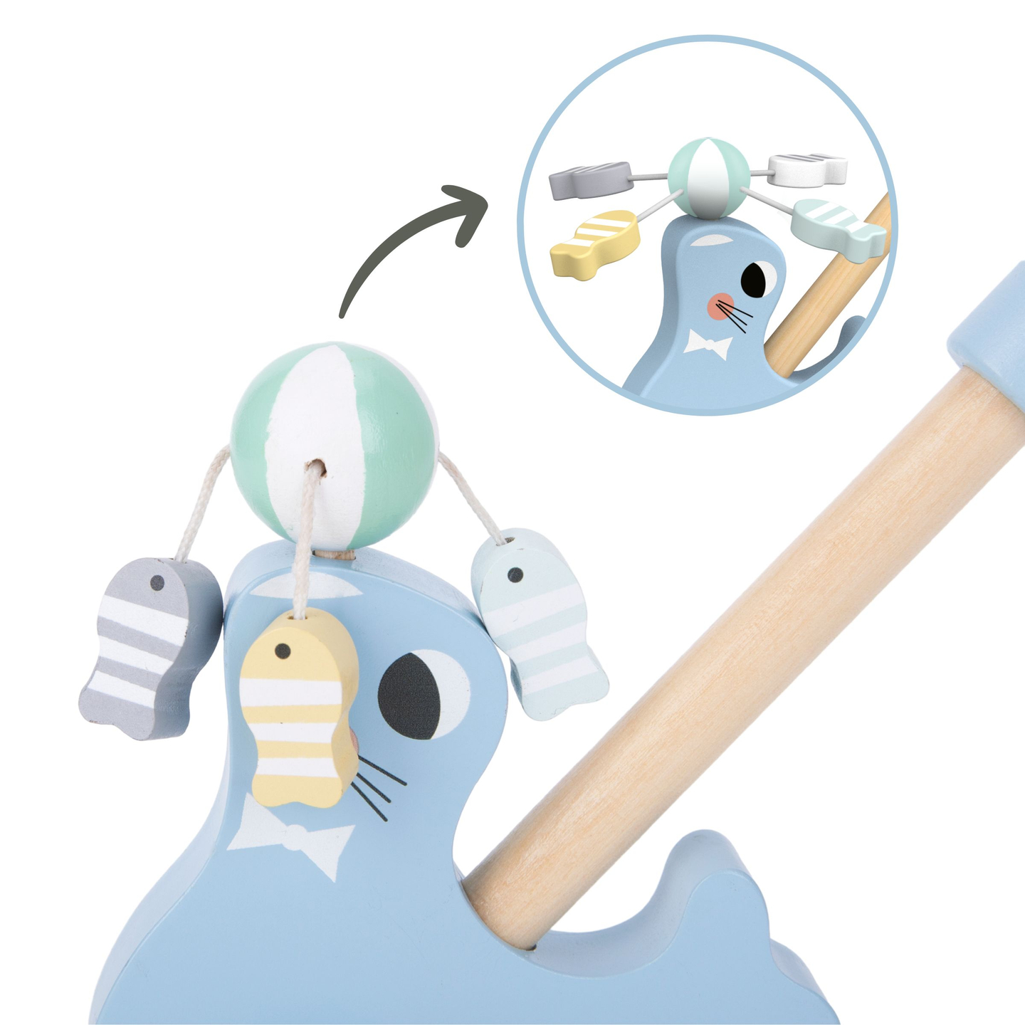 Puinen tiiviste, jossa on työntötanko - työntöaisa