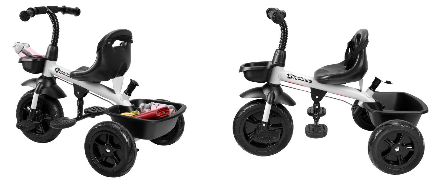 HyperMotion TOBI VECTOR kolmipyörä - ikuiset puhallettavat pyörät + työntötanko. Väri: vaaleanharmaa.