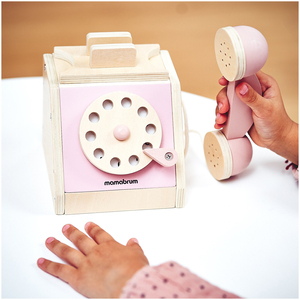 Retro puinen puhelin - pastelli vaaleanpunainen