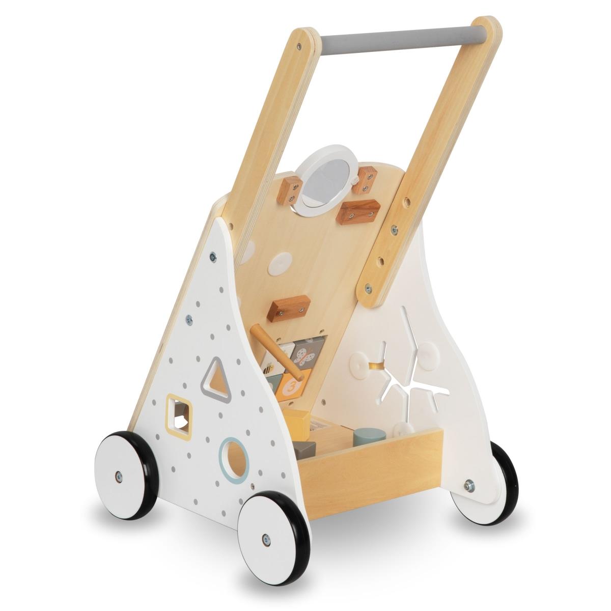 Opetuksellinen puinen kävelijä 8in1 / vauvan työntöaisa - manipulointilauta