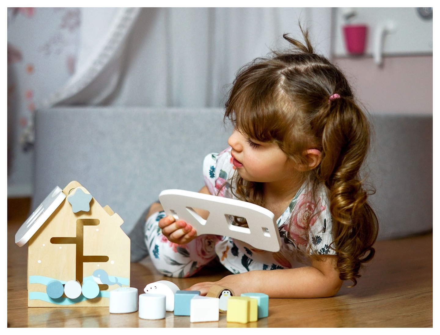 Sorter - opettavainen puutalo palikoilla