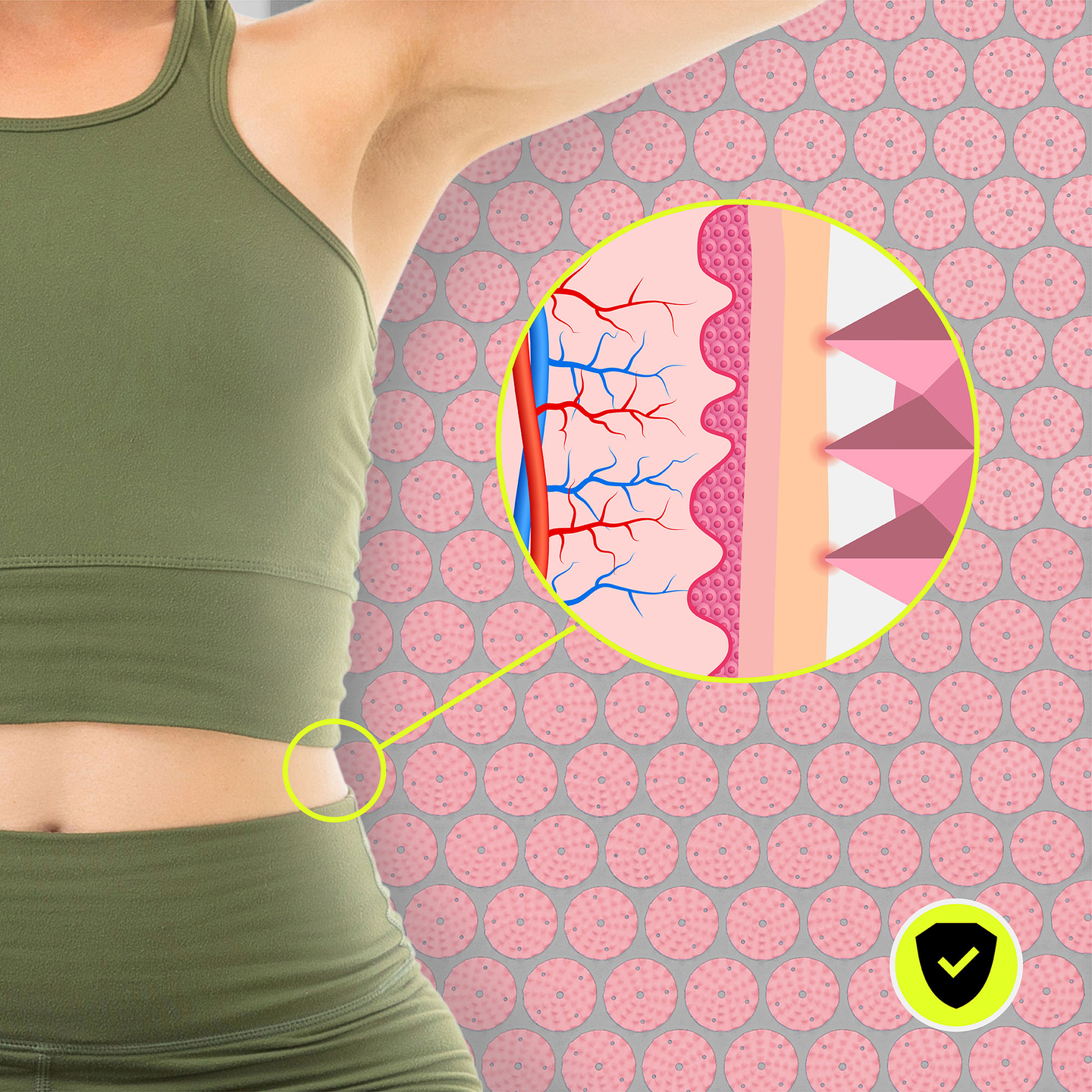 ECO-pellava-akupunktiomatto kookoskuidulla ja tattarityynyllä – 68 cm HyperMotion harmaa ja pinkki