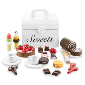 Puinen leikkaus karkkilaatikko, makeiskauppa