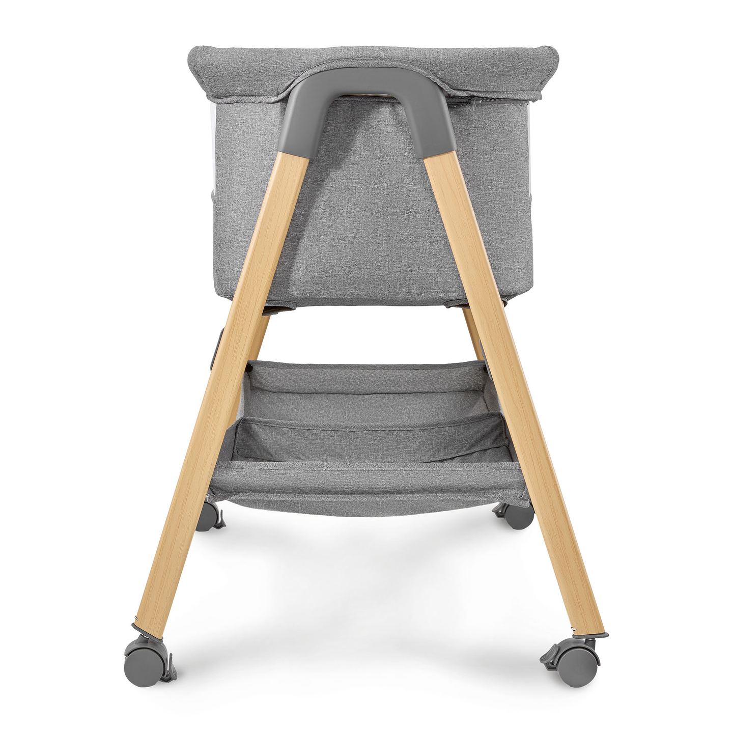 Vauvansänky, vapaasti seisova, matkasänky, kehto patjalla - harmaa