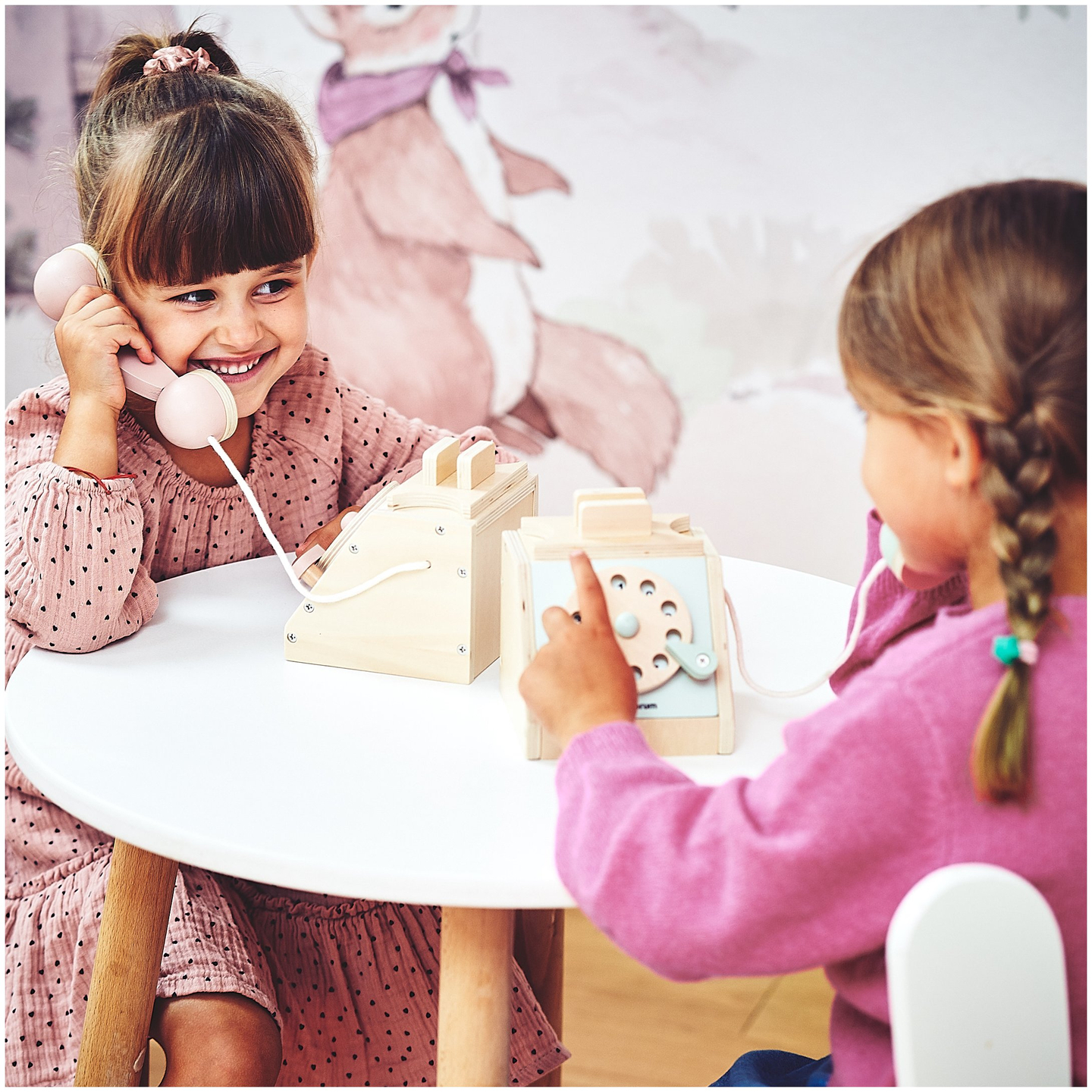 Retro puinen puhelin - minttu