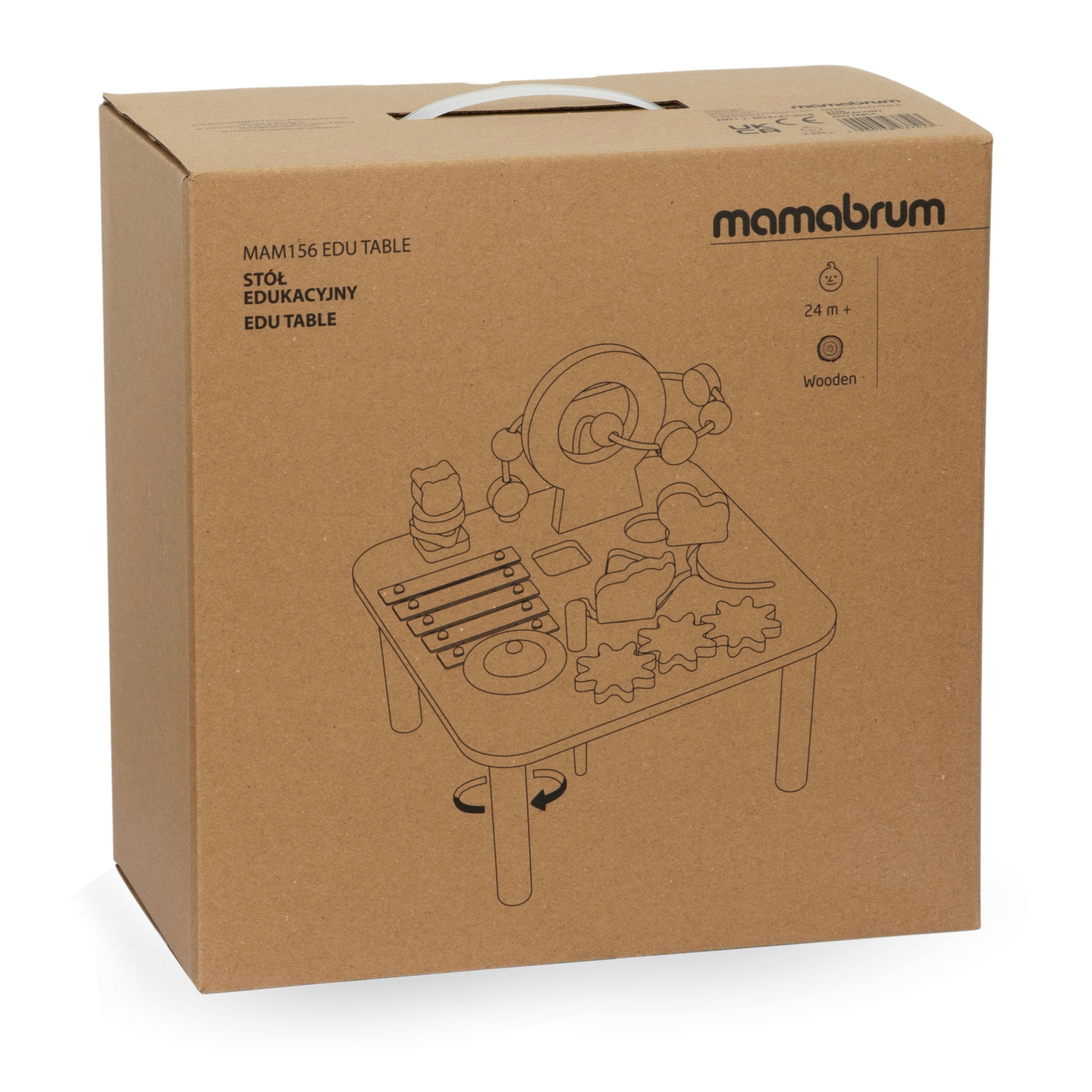 Puinen opettavainen 7-in-1-musiikkipöytä symbaaleilla ja gongilla - villi viidakko