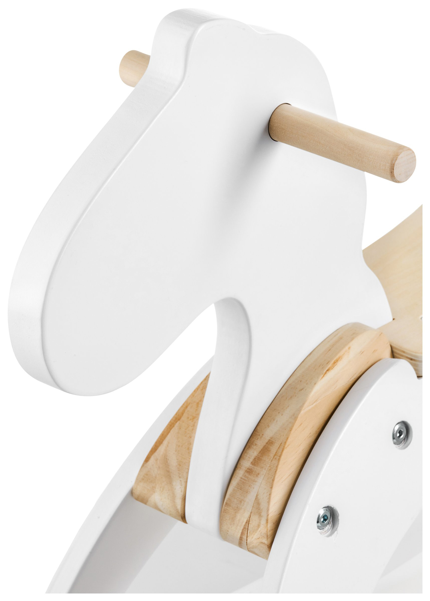 Puinen keinuhevonen - valkoinen - alkaen 12 kuukautta.