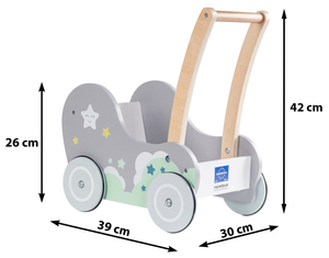 Puinen lastenrattaiden kävelytuoli