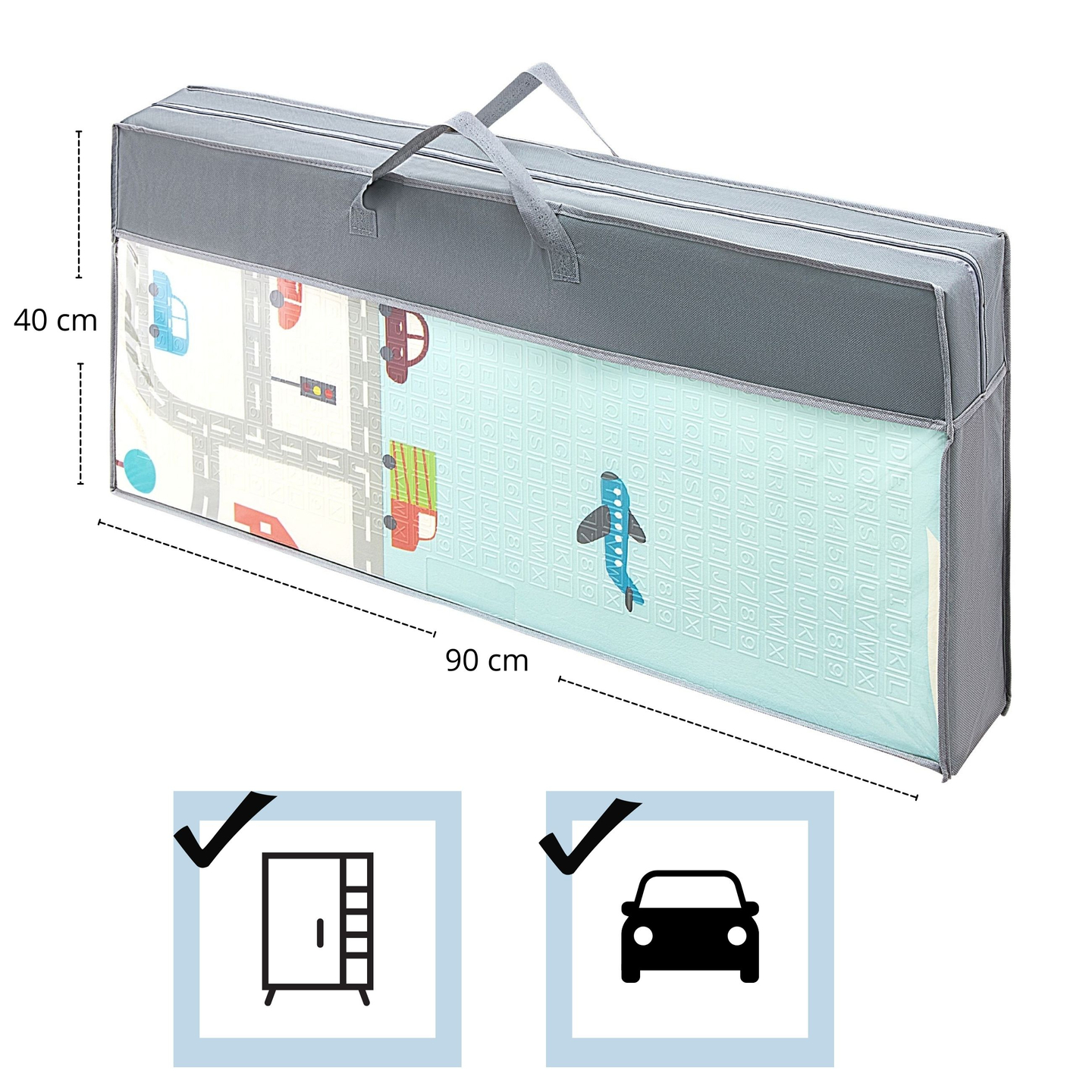 Kaksipuolinen vaahtomuovimatto XXL - kokoontaitettava 1 CM (vuoristo ja maantie)