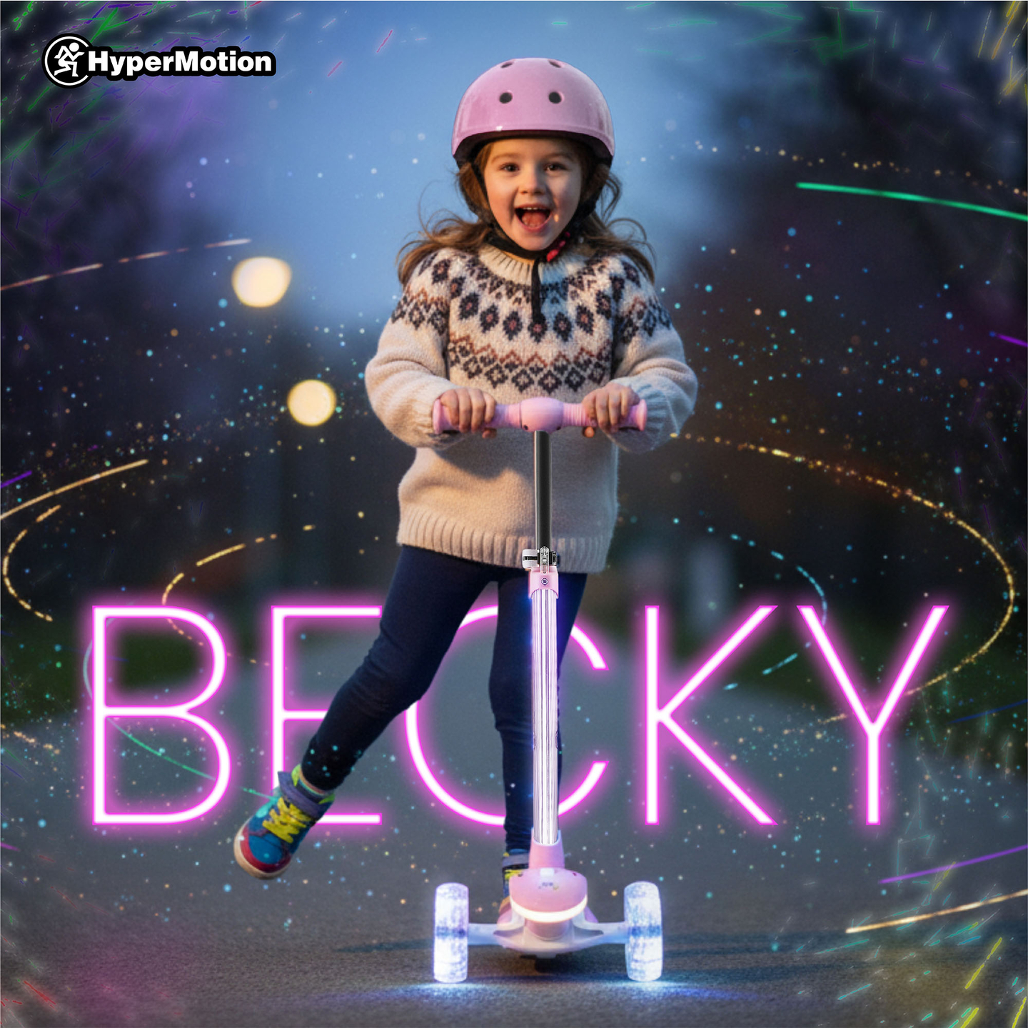 HyperMotion BECKY tasapainopotkulauta - RGB LED -valaistus, pinkki