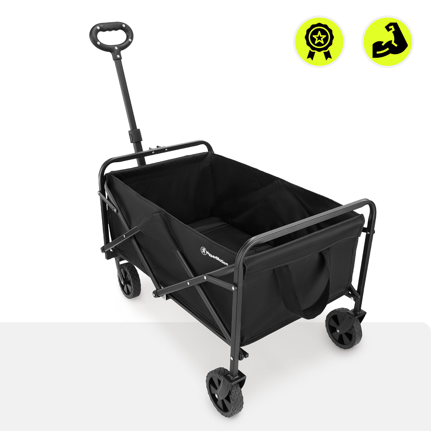 HyperMotion kokoontaitettava rantapyörätuoli - musta, 80 kg:n painoinen