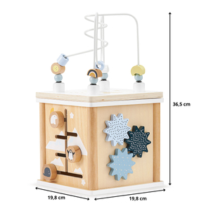 Puinen opettavainen kuutio, jossa on lomitus - muodonlajittelija