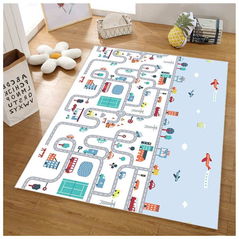 Kaksipuolinen vaahtomuovimatto XXL - rulla 2 CM (tie ja siksakit)