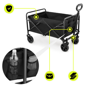 HyperMotion kokoontaitettava rantapyörätuoli - musta, 80 kg:n painoinen
