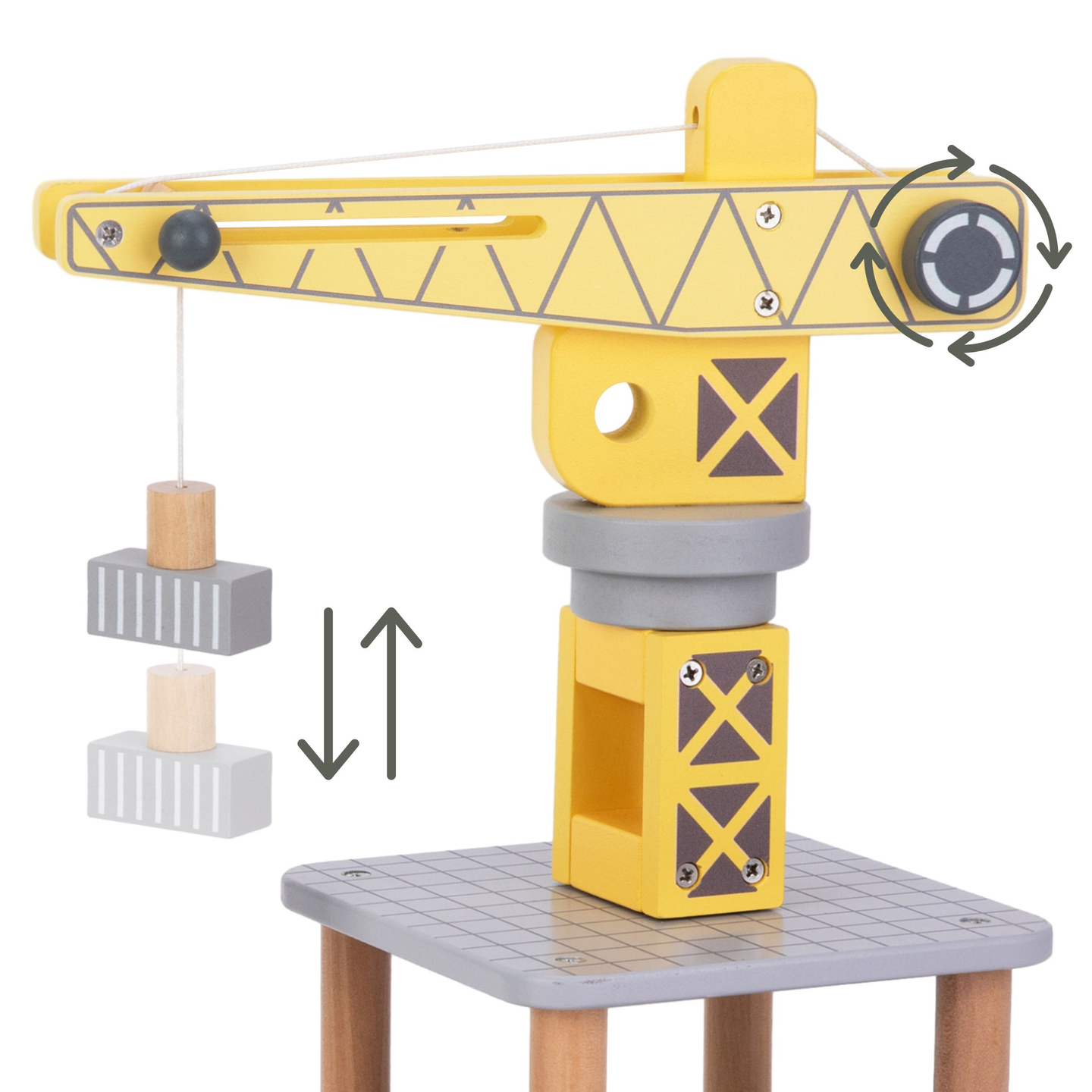 Liikuteltava satamanosturi magneettivinssillä ja lisävarusteilla - puinen sarja