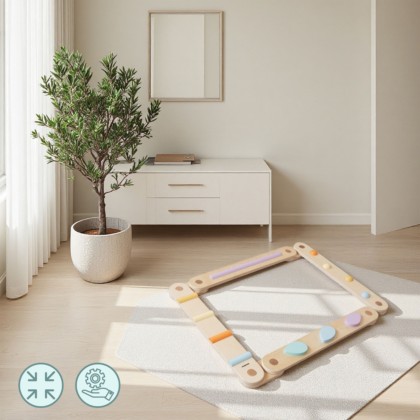 Suuri puinen aistipolku - tasapainorata - 9 elementtiä