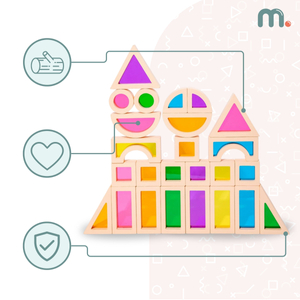 Sateenkaaren puupalikat - 25 elementtiä