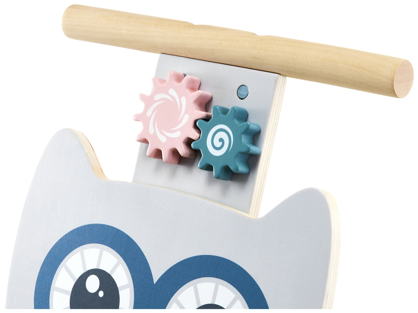 Puinen monikäyttöinen kävelytuoli - työntöaisa - lastenrattaat palikoilla - Pöllö