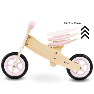 Puinen kolmipyörä ja tasapainopyörä 2in1 - HyperMotion PERCY - pinkki
