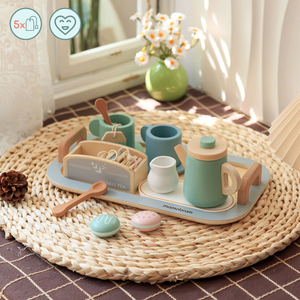 Suuri puinen teesetti tarjottimella - 18 tuotetta