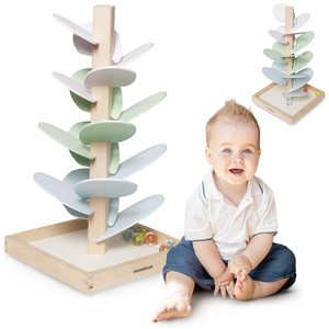 Puinen kulodromi - äänipuu pallojen kanssa