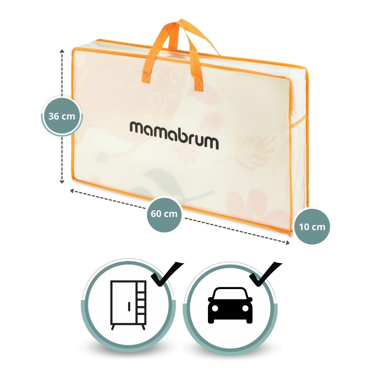 Kaksipuolinen kokoontaitettava vaahtomuovimatto 180 x 120 x 1cm - Eksoottiset elefantit / Hento harmaa