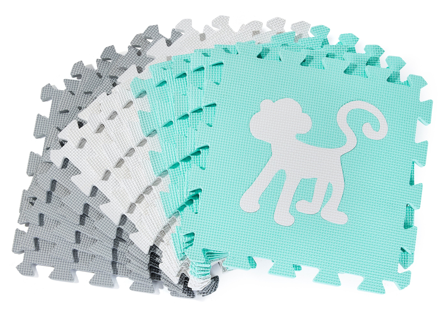 Vaahtomuovimatto XL 150 x 150 x 1cm reunuksella - EVA vaahtomuovi - mintunvärinen