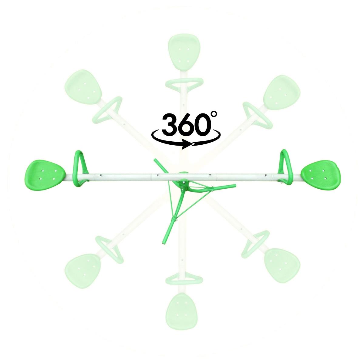 2-in-1-keinu puutarhakeinu, 2-hengen tasapainopalkki 360 asteen karusellitoiminnolla