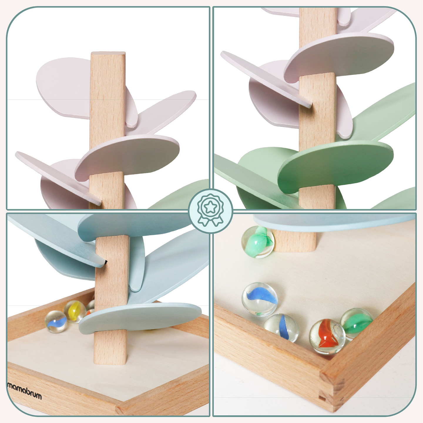 Puinen kulodromi - äänipuu pallojen kanssa