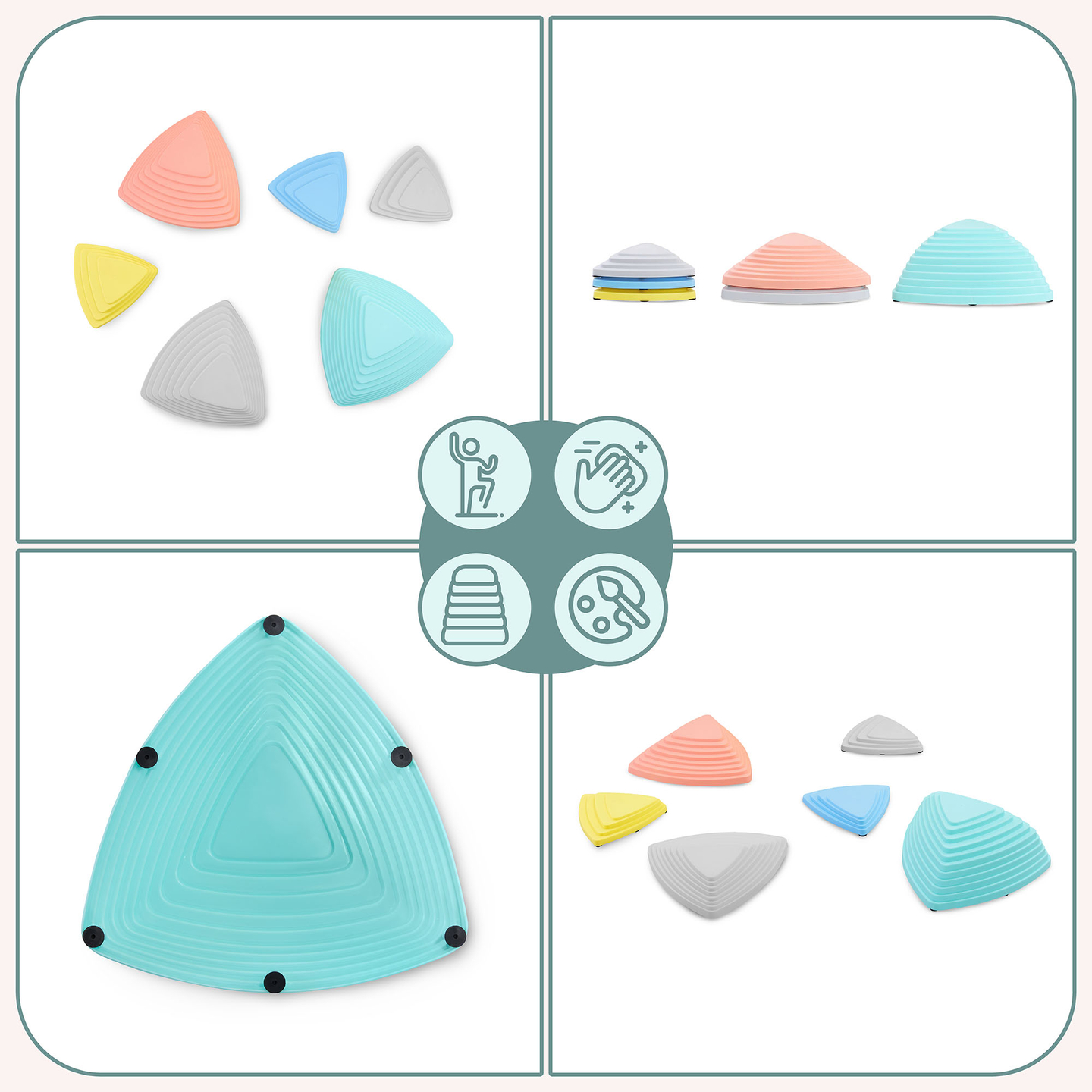 Värikkäät tasapainokivet - 6 kpl