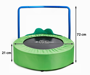 Frog - minitrampoliini lapsille - kahvalla - 50kg max - 91cm - kotiin ja puutarhaan