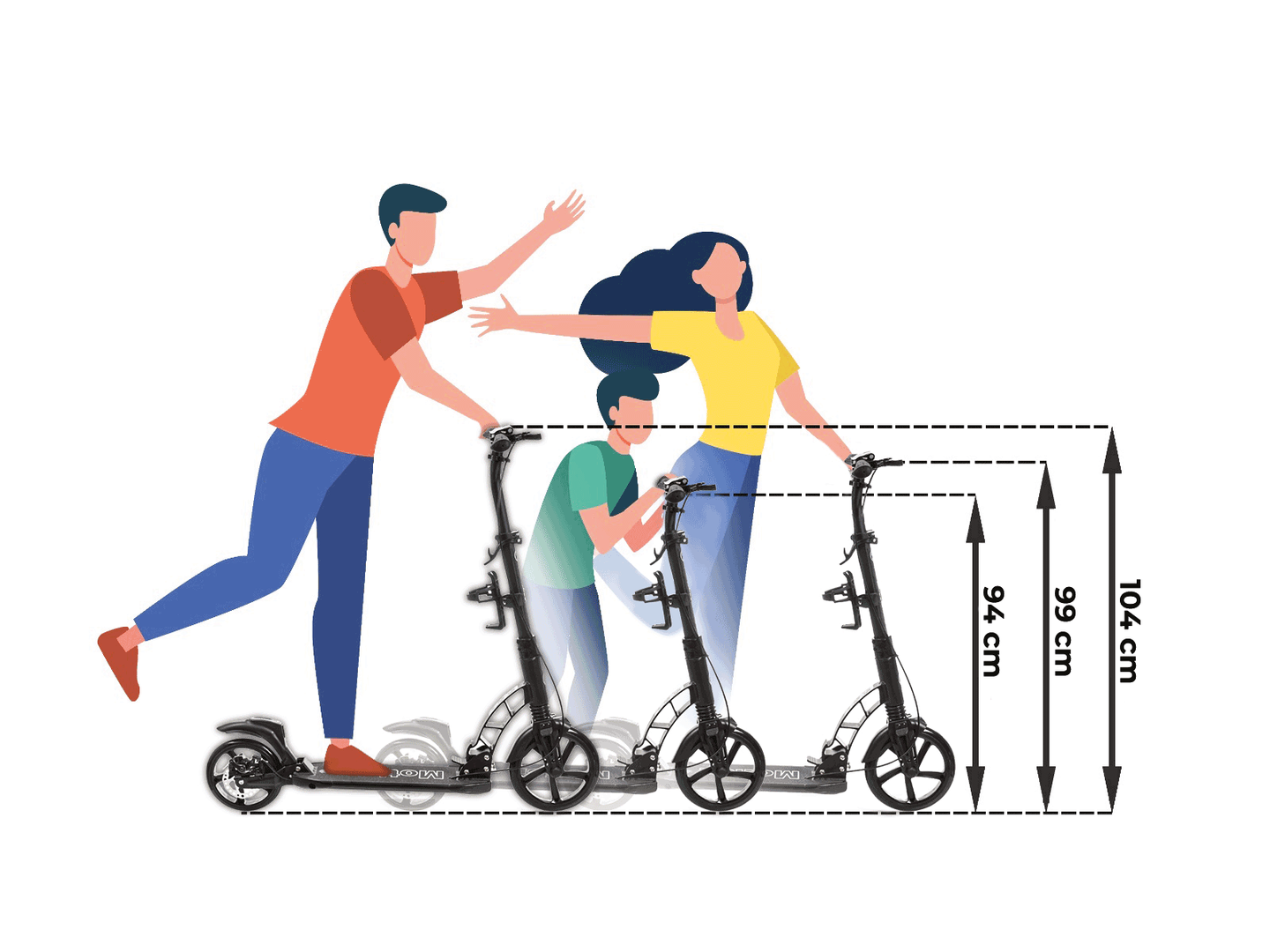 HyperMotion REGAMO aikuisten skootteri - musta