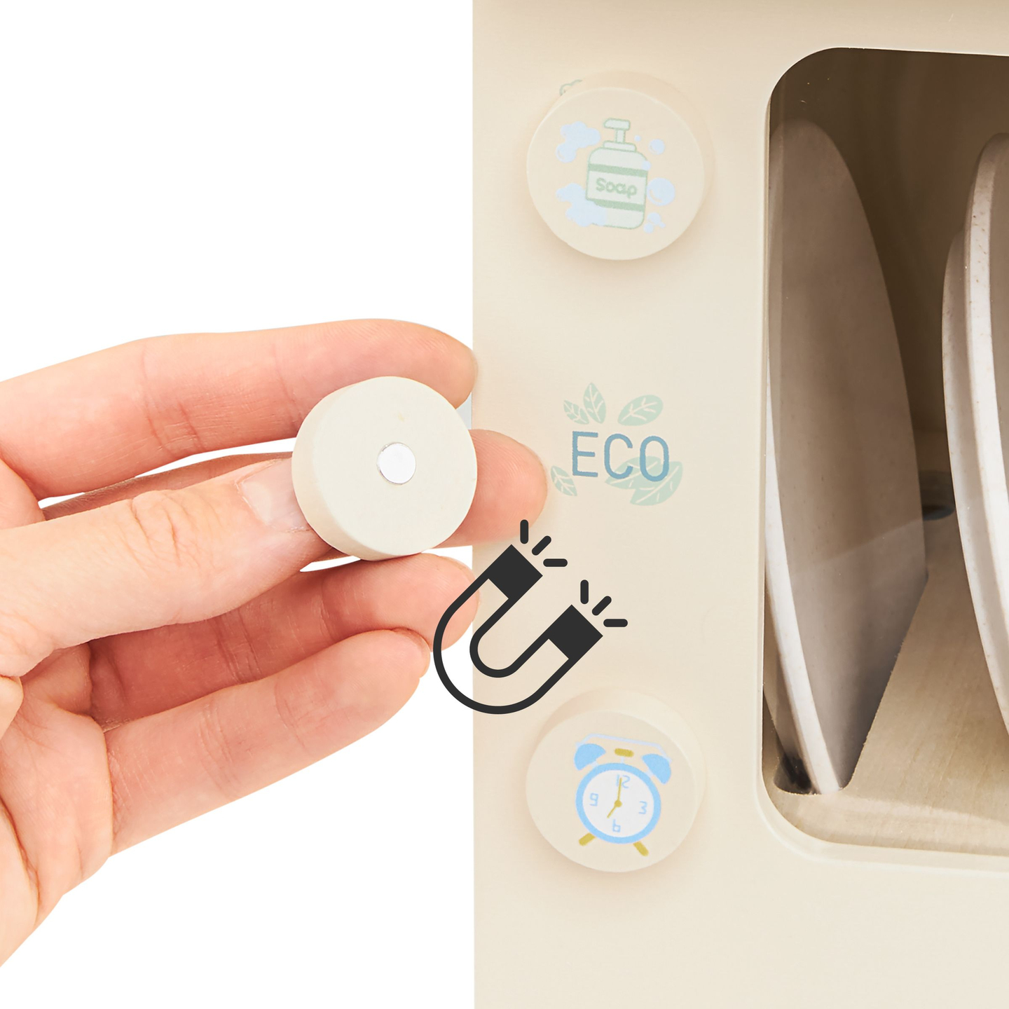 Puinen astianpesukone tarvikkeineen