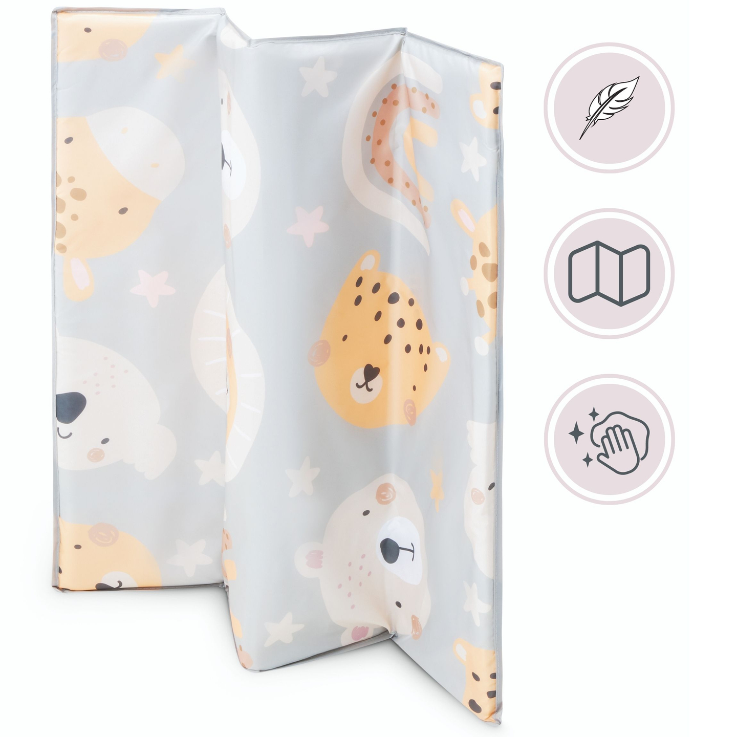 Kokoontaitettava leikkikehikko, vauvan matkasänky patjalla ja kantolaukulla - Nallekarhu