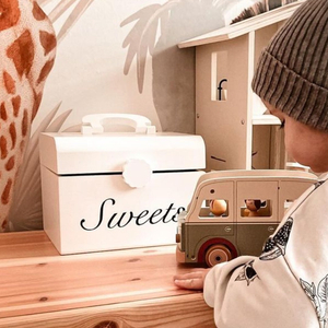 Puinen leikkaus karkkilaatikko, makeiskauppa