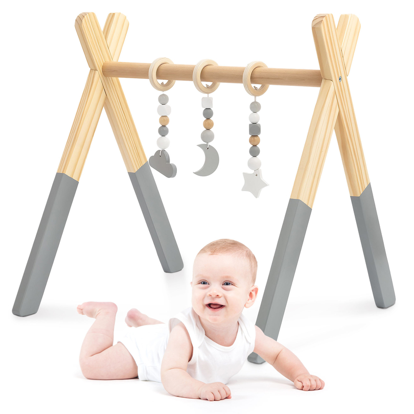 Baby Gym puinen kasvatusteline - väri harmaa