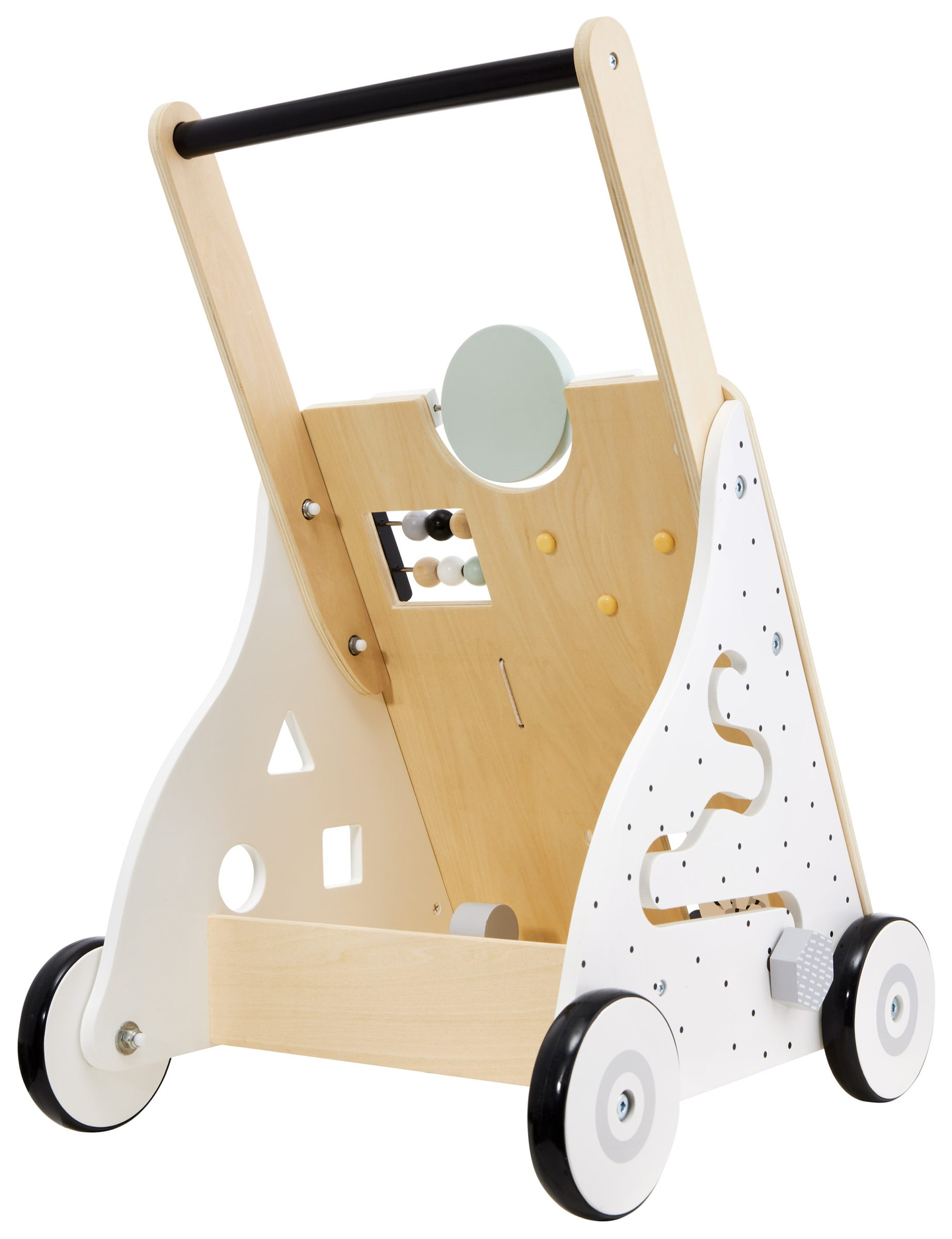 Puinen, opettavainen kävelytuoli / lastenrattaat - manipulatiivinen lautanen