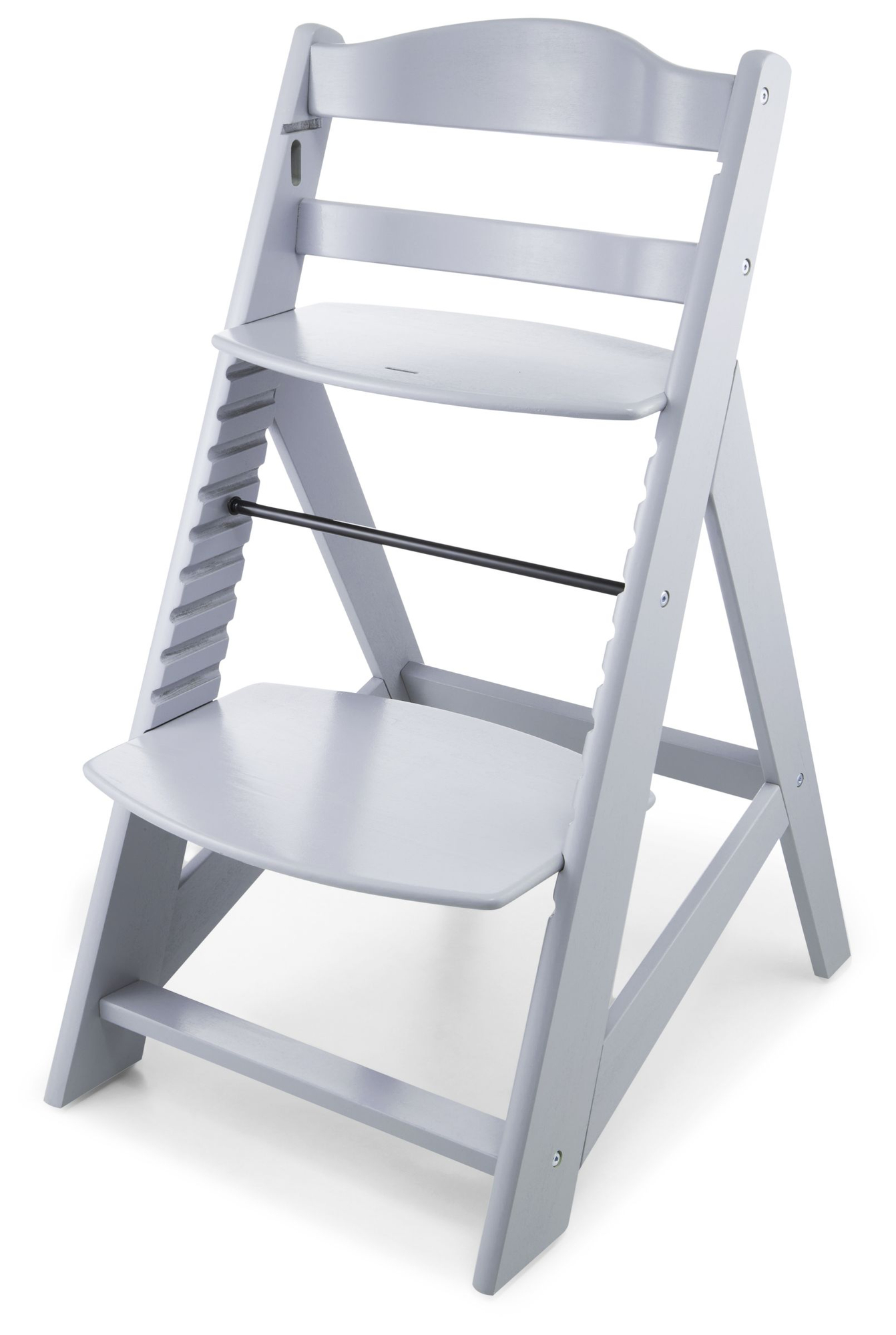 Puinen syöttötuoli Moby-System WOODY - harmaa väri