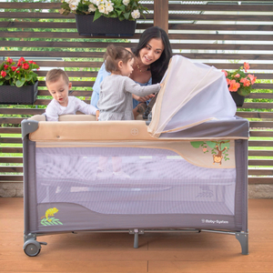 Matkasänky 0 - 36 m hoitopöydällä + Moby-System HUXLEY leikkikehä