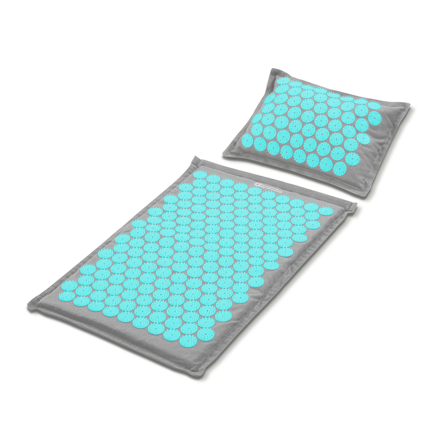 ECO-pellava-akupunktiomatto kookoskuidulla ja tattarityynyllä – 68 cm HyperMotion harmaa-minttu