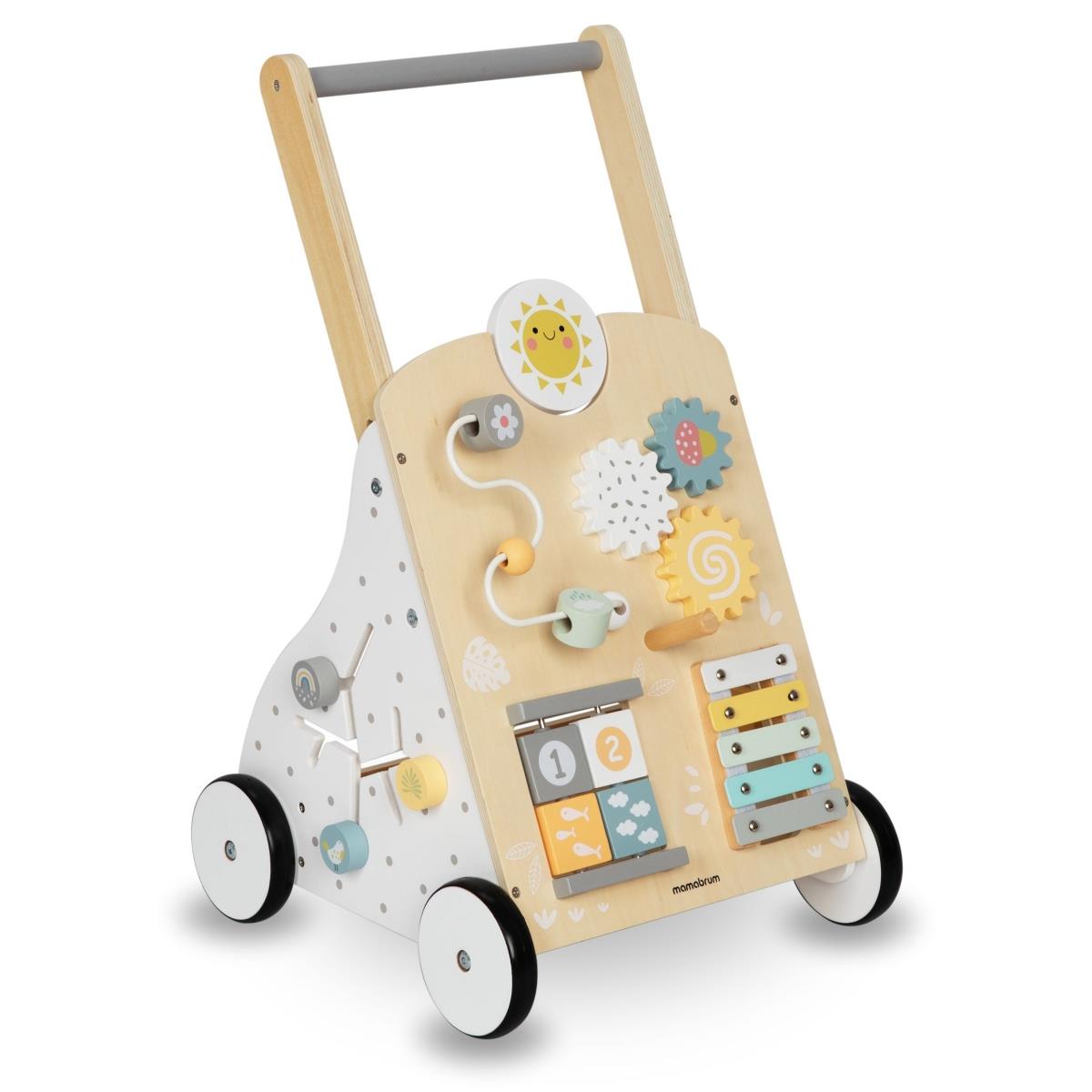 Opetuksellinen puinen kävelijä 8in1 / vauvan työntöaisa - manipulointilauta