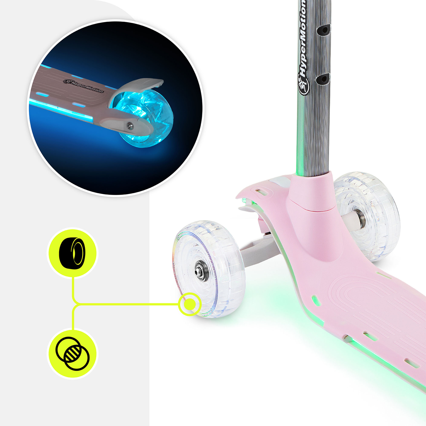 HyperMotion BECKY tasapainopotkulauta - RGB LED -valaistus, pinkki