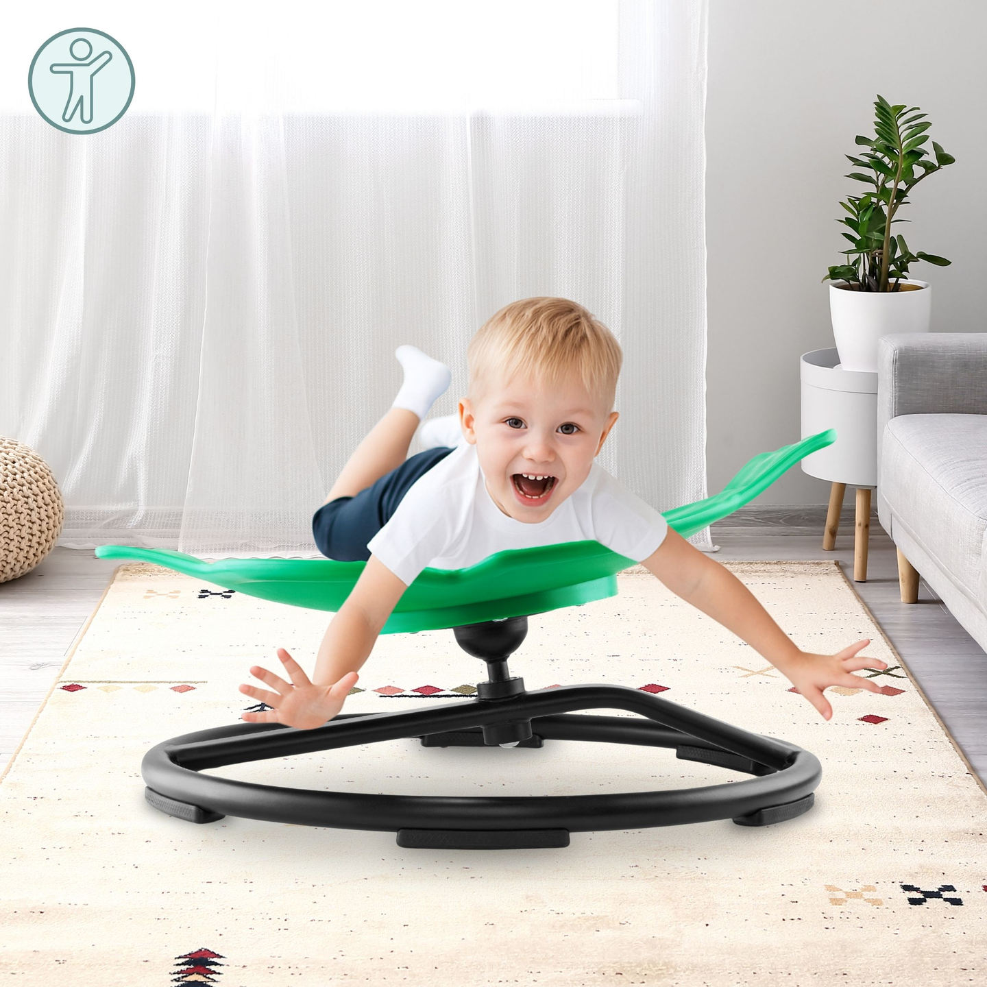 Mini lasten karuselli Kala - väri vihreä