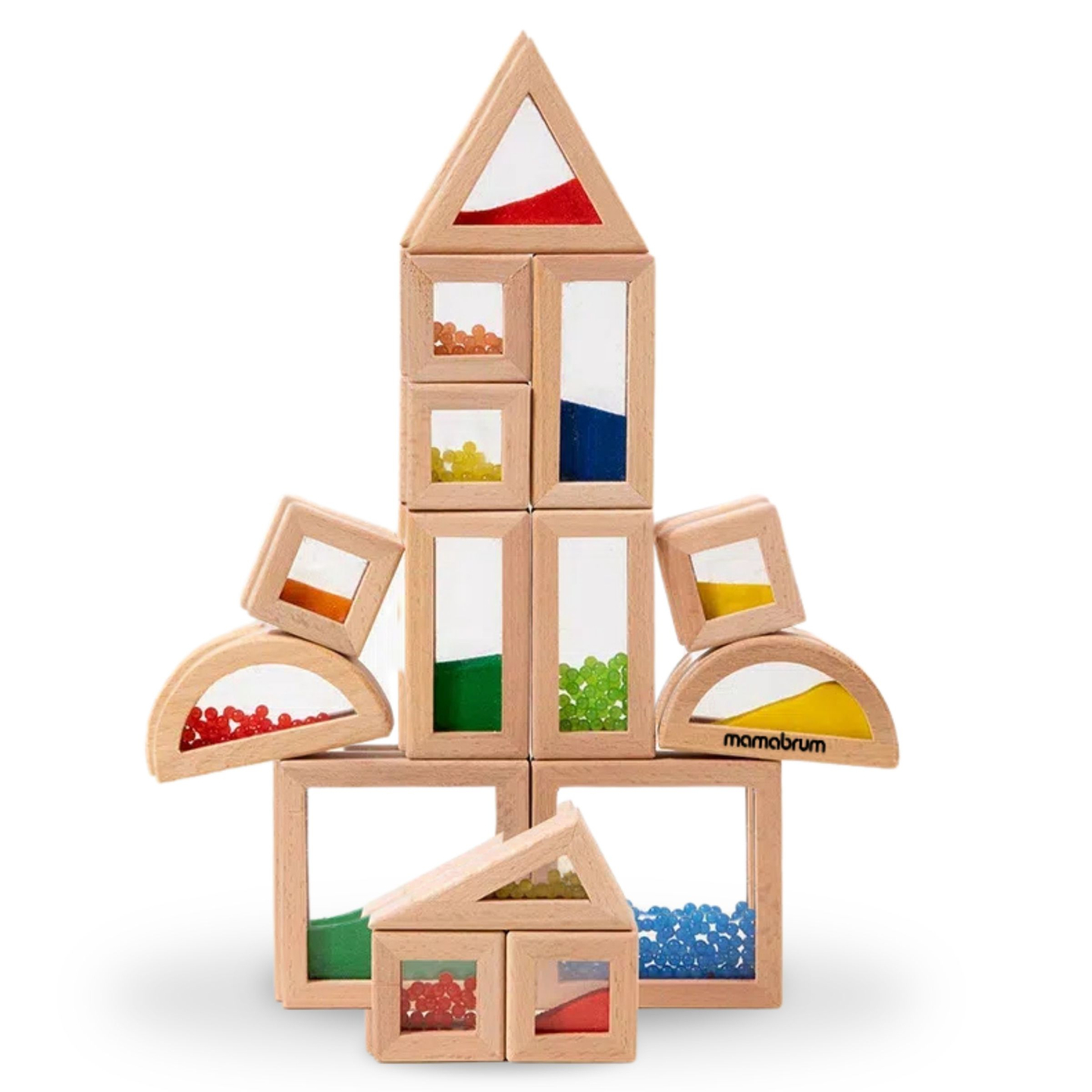 Puisten aistipalikoiden setti erilaisilla täytteillä - 15 kappaletta