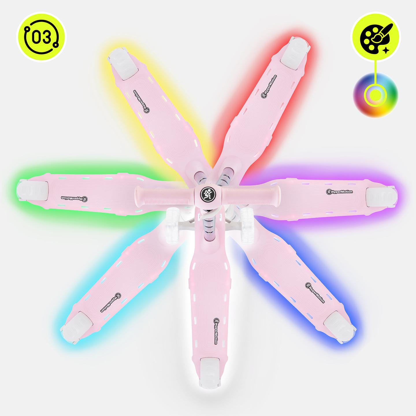 HyperMotion BECKY tasapainopotkulauta - RGB LED -valaistus, pinkki