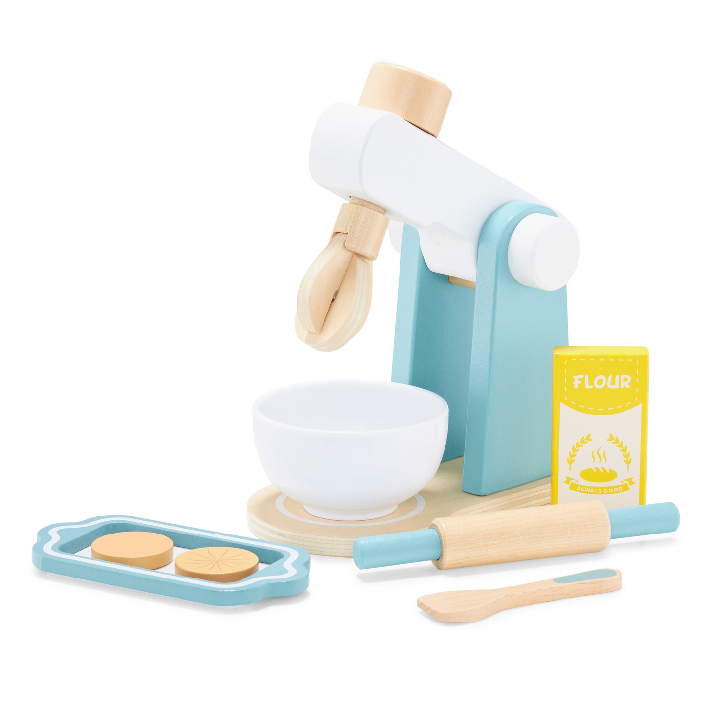 Puinen sekoitin lisävarusteineen