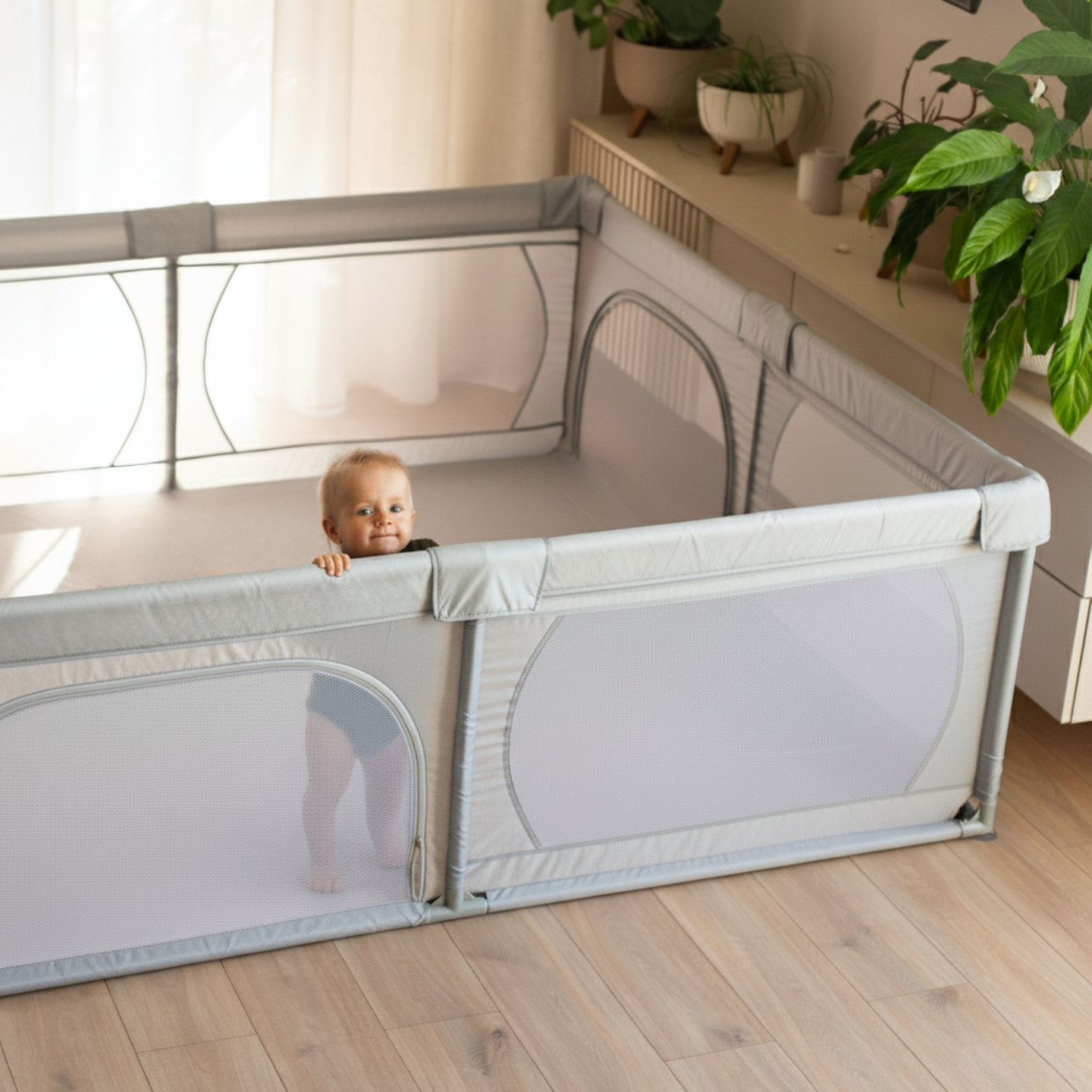 Suuri leikkikehikko 200 cm x 180 cm - vauvan leikkipaikka, kuiva allas